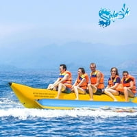 Barcă gonflabilă cu banane plutitoare SereneLife, tub remorcabil pentru plimbări cu barca, călăreți, include Geantă de depozitare, Pompă pentru alimente și Kit de reparații