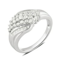 Arista Carat T. W diamant inel de aniversare de moda din argint Sterling