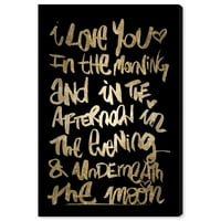 Wynwood Studio tipografie și citate Wall Art Canvas printuri 'te iubesc negru' dragoste citate și zicători-Negru, Auriu
