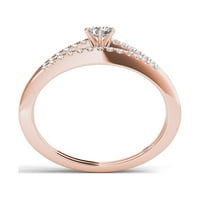 Carat T. W. diamant 10kt Aur Roz Solitaire inel de logodna Set