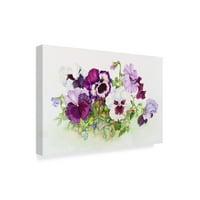 Marcă comercială Fine Art 'White And Purple Pansies' Canvas Art de Joanne Porter