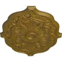 36W 26H 1 2P Pesaro Medalion De Tavan, Aur Pictat Manual