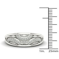 1 10CT TDW diamant s Sterling argint moda inel