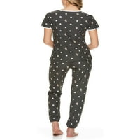 S. Polo Assn. Femei și femei Plus maneca scurta Top și pantaloni Skinny 2 piese Lounge pijama Set