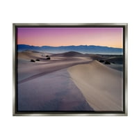 Stupell Desert Dune Roz Sunrise Peisaj Fotografie Gri Floater Încadrată Arta Imprimare Perete Arta