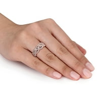 Miabella femei carate TW diamant Rose aur Flash placat cu argint Sterling Împletitură inel