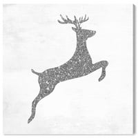 Wynwood Studio Animals Wall Art Canvas printuri 'Reindeer Silver' Zoo și animale sălbatice-gri, alb