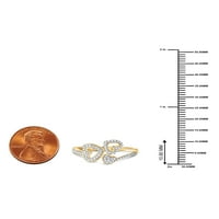 Imperial 1 6CT TDW diamant trei inima inel în aur galben 10k