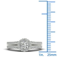 3 4CT TDW diamant 10k Aur Alb Halo Split Gamba inel de logodna