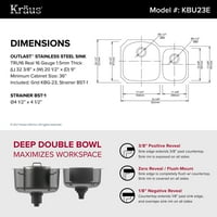 Kraus KBU23E Outlast MicroShield 32-3 8 bucătărie dublă rezistentă la zgârieturi