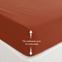 Chilipiruri Unic Periat Microfibră Montate Foaie Pat Acoperi Orangered Complet
