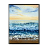 Ocean Waves At Sunrise Înrămată Pictura Canvas Art Print