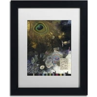 Marcă comercială Fine Art 'Peacock Feather' Canvas Art de Nick Bantock, alb mat, cadru negru