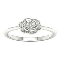 Imperial 1 10CT TDW diamant 10k aur alb trandafir floare inel de moda