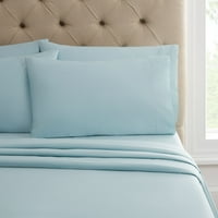 Hotel Style Thread Count Teal Bumbac Bogat Solid 6-Bucata Foaie Set, Plin