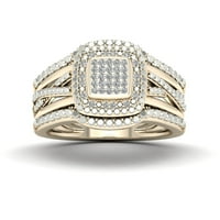 1 8CT TDW diamant 10k Aur Galben Halo inel de logodna