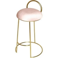Meridian mobilier inel moale catifea roz contra scaun în finisaj de aur periat