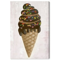 Runway Avenue Food and Cuisine Wall Art Canvas Prints 'Chocolate Sprinkles' înghețată și milkshake-uri-Maro, Alb