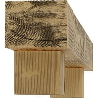 Ekena Millwork 6 H 10 D 60 W sablat Fau lemn semineu Mantel Kit w Alamo Corbels, pin Natural