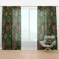 Panou cortină tropicală Designart 'Bituminous Bloom XIV'
