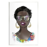 Stupell Industries Chic Bold fashion Girl artă grafică artă Neîncadrată imprimare artă de perete, Design de Alison Petrie