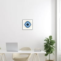 Stupell Industries Abstract albastru ochi rău simbol artă grafică artă încadrată Gri imprimare artă de perete, Design de Ziwei