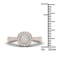 1 4CT TDW diamant 10k a crescut de aur rotund Halo inel de logodna