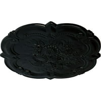 Ekena Millwork 3 8OD 1 p medalion de tavan Victorian, Perla Neagră pictată manual