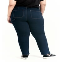 Pantaloni de dulgher pentru femei din Denim Plus Size