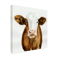 Victoria Barnes 'Cow Gaze II' Canvas Art