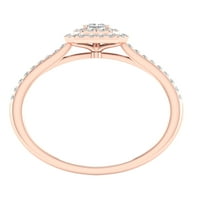 Imperial Ct TDW Printesa diamant dublu Halo inel de logodna din aur roz de 10k