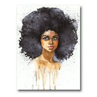 Designart 'portretul femeii Afro-americane' modern Canvas Wall Art Print