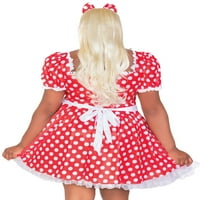 Wonderland Costume femei Polka Dot rochie costum de Halloween, 2x, roșu alb