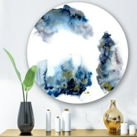 Designart 'nori gri și albastru cu sclipici auriu' modern Circle Metal Wall Art-Disc de 11
