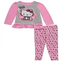 Pijamale pentru fete mici cu jambiere Set Din 2 piese