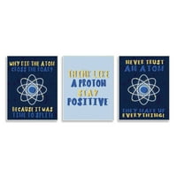 Stupell Indtries Atom traversează drumul umorul științific molecule albastre, 15, Design de Daphne Polselli