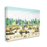 Stupell Industries constructii vehicule Cartoon Park pictura design panza arta de perete de Ziwei Li