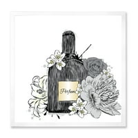 Designart 'buchet de flori și sticlă de parfum III' imprimeu tradițional de artă încadrată