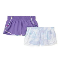 Athletic works fete imprimate și solide active Running Shorts, 2-Pack, dimensiuni 4 - & Plus