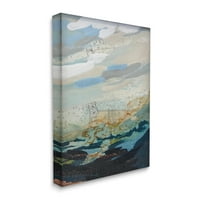 Stupell Industries peisaj nautic Abstract Ocean hartă stratificată colaj Galerie pictură învelită pânză imprimare artă de perete,