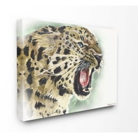 Stupell Industries cool Leopard pisică mare Animal pictură în acuarelă Super pânză artă de perete de George Dyachenko