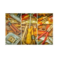 Joseph Giacalone 'Instrumente De Triptic Comercial' Canvas Art