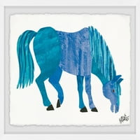 Marmont Hill Blue Horse de Eric Carle încadrată de artă de perete
