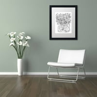 Marcă comercială Fine Art Flower Design 6 Canvas Art de KCDoodleArt alb mat, cadru negru