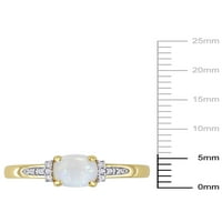 Carat T. G. W. Opal și diamant-Accent 10kt inel de Aur Galben