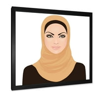 Designart 'Portret de fată musulmană în Hijab tradițional' imprimare modernă de artă încadrată