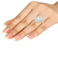 Imperial 1 2CT TDW diamant 14k aur alb Oval diamant Halo inel de logodna