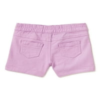 Pantaloni scurți din țesătură solidă pentru fete Garanimals, dimensiuni 0 3M-24M