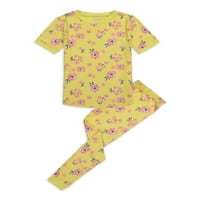 Dormi pe ea Toddler fete super moale strâns se potrivesc PJ Set - Galben Floral