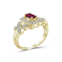 JewelersClub Rubin Inel Birthstone Bijuterii-0. Carat Rubin 14k aur placat cu argint inel bijuterii cu diamant alb Accent-Gemstone